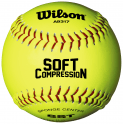 Douzaine De Balles De Softball Wilson A9011 - Compression 0.375 Lb, Core 0.47, Neuves Sous Emballage, Jaune
